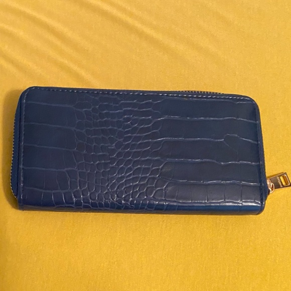 Bebe Navy Croc-Embossed Wallet - Picture 2 of 4